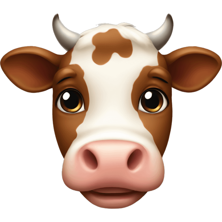 Cute brown cow  emoji