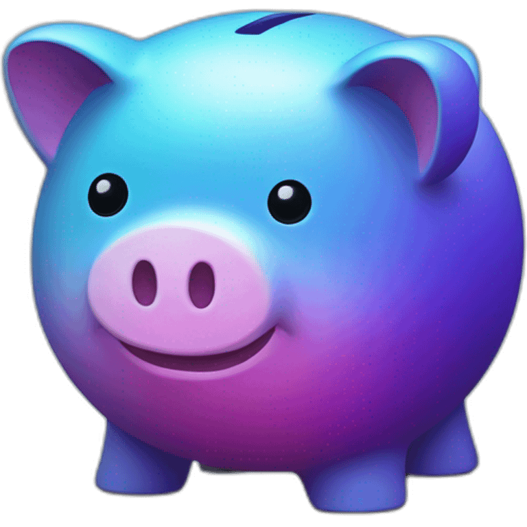 blue piggy bank with gradient emoji