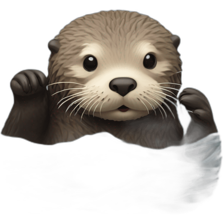 Sea-otter-drifting-on-the-surface-of-the-sea emoji