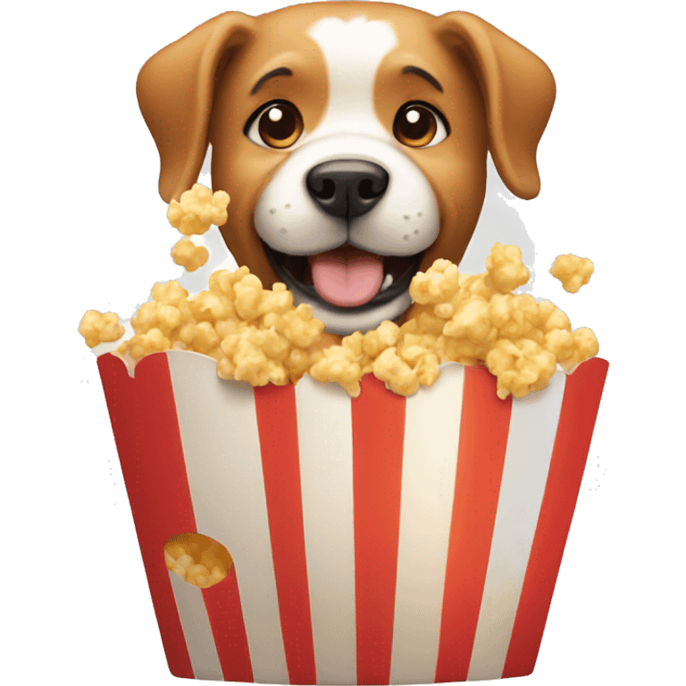 Dog with popcorn emoji