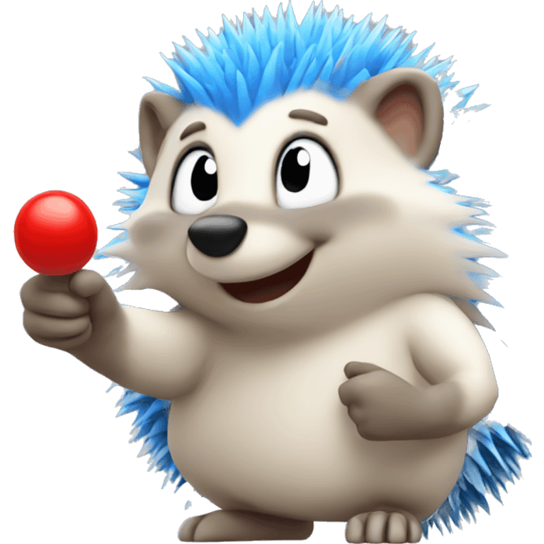 blue hedgehog pointing right emoji