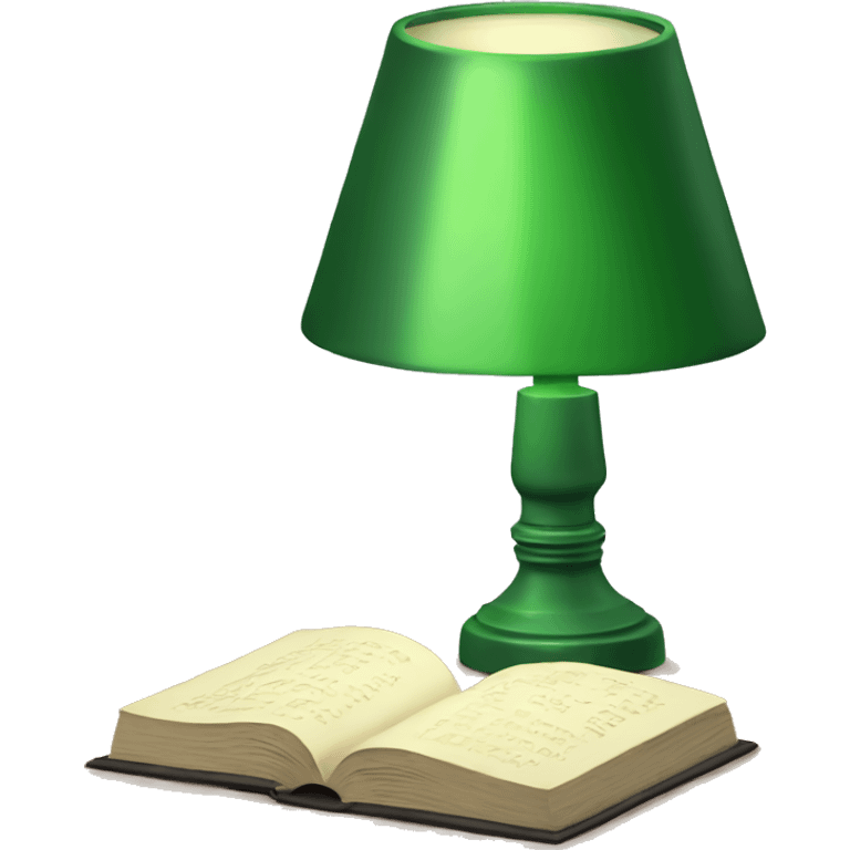 green lamp with open book emoji