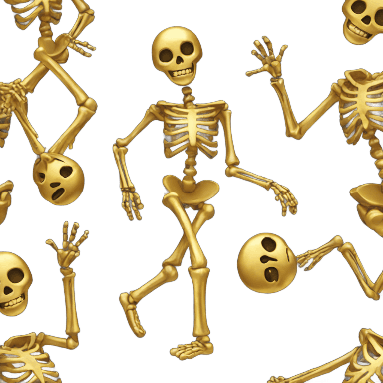 golden skeleton dancing emoji