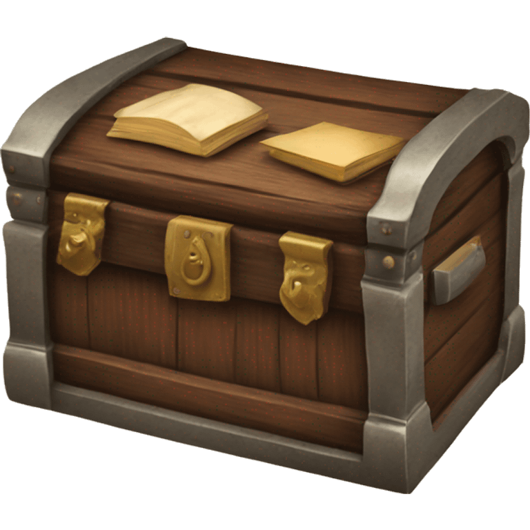 vintage chest with old books inside  emoji