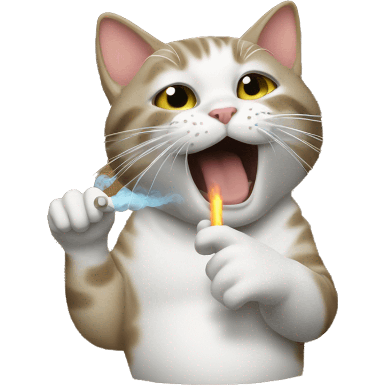 Cat vaping  emoji