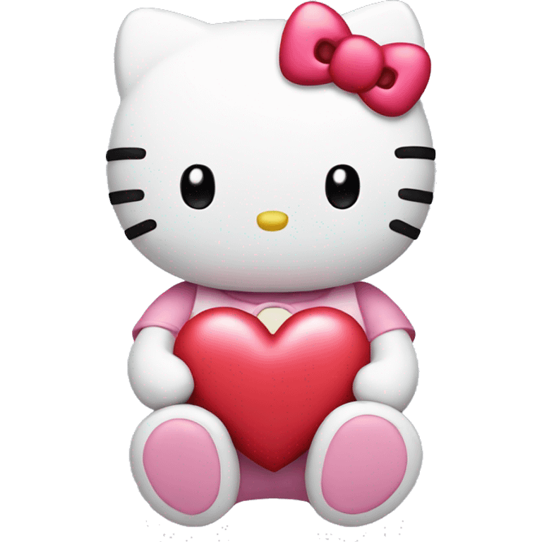 Hello kitty with heart emoji