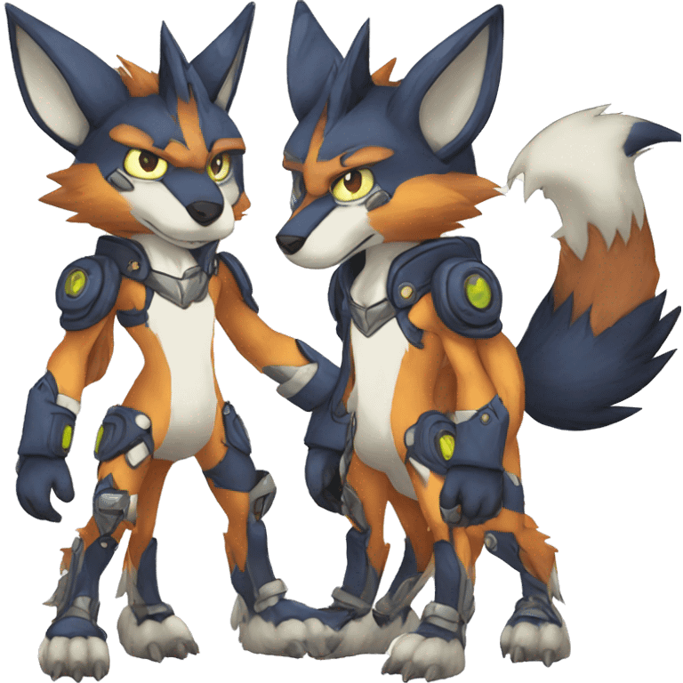  Cool Edgy Digimon-Fakemon-Fox with edgy markings full body emoji