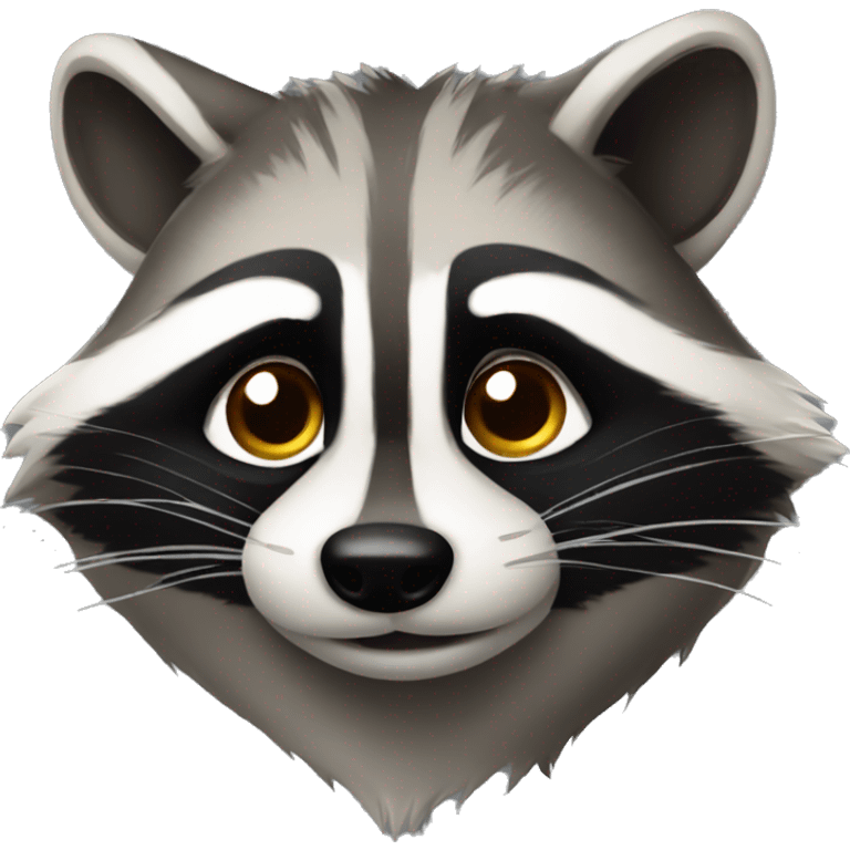 Raccoon with raised eyebrow emoji