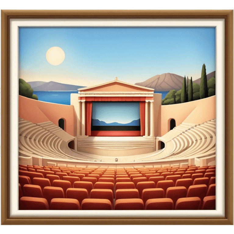 Cinematic Realistic Theatre of Epidaurus Landmark Emoji, depicted as a classical open‚Äêair theatre nestled in nature rendered with soft textures and serene, historical lighting. emoji