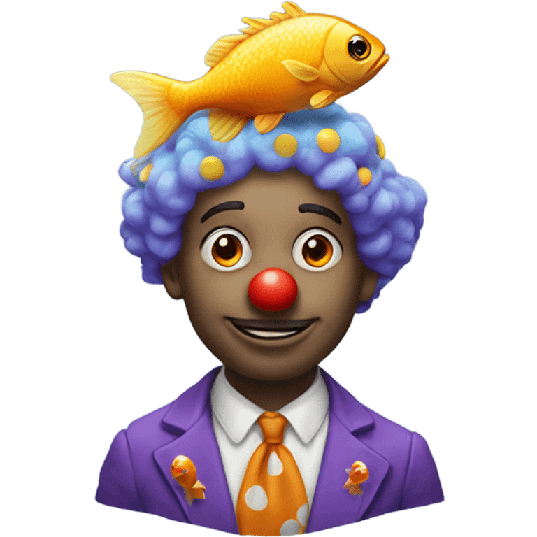 clown with fish on head  emoji