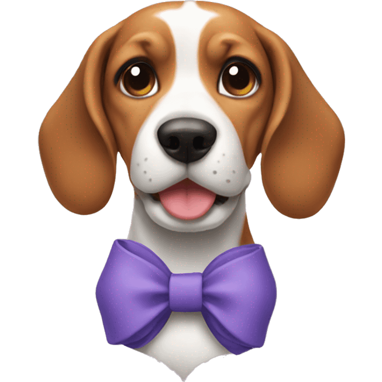 Beagle with a bow emoji