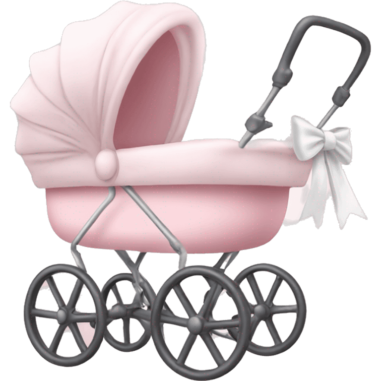 Elegant light pink stroller with white bow emoji