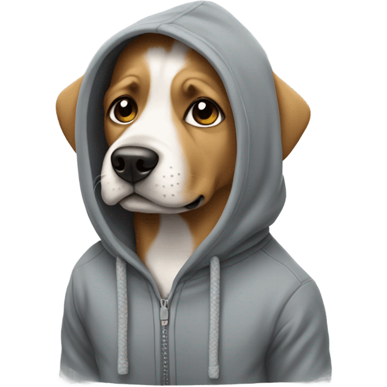 Dog wearing a hoodie emoji