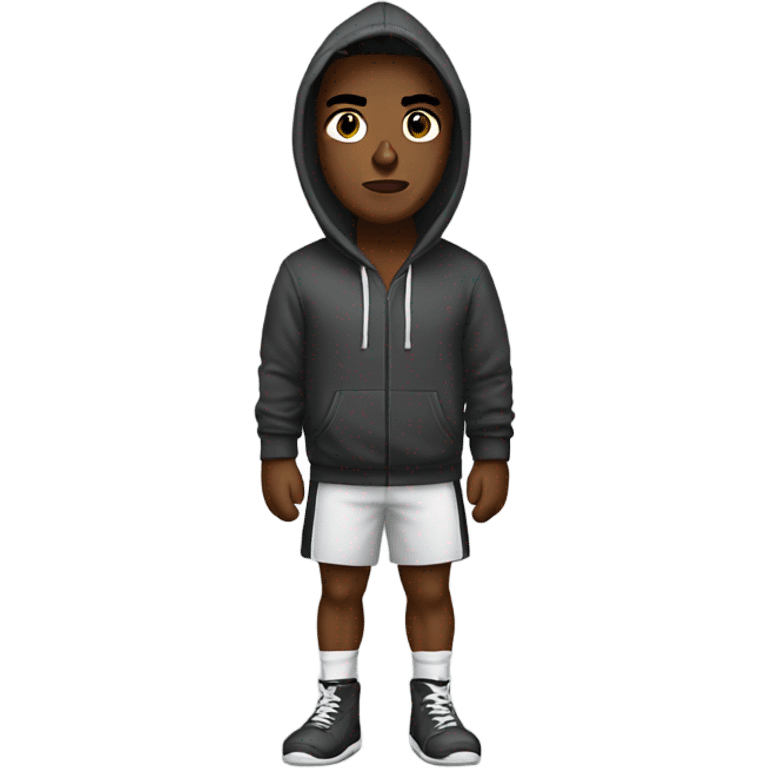 Boxer wearing a hoodie emoji