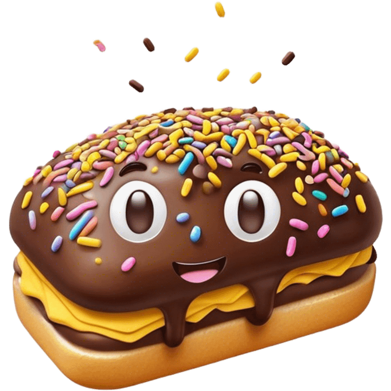 Cinematic Realistic Hagelslag Treat Emoji, depicted as crunchy chocolate sprinkles on buttered bread rendered with vivid textures and playful, inviting lighting. emoji