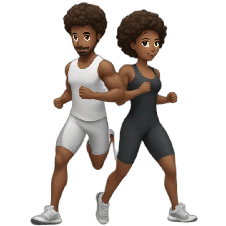 couple black training together emoji