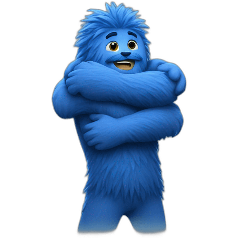 BLUE HAIRY GUY HUG  emoji