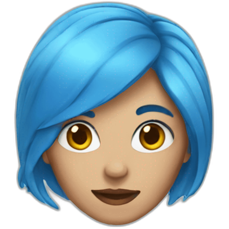 Woman, blue hair emoji