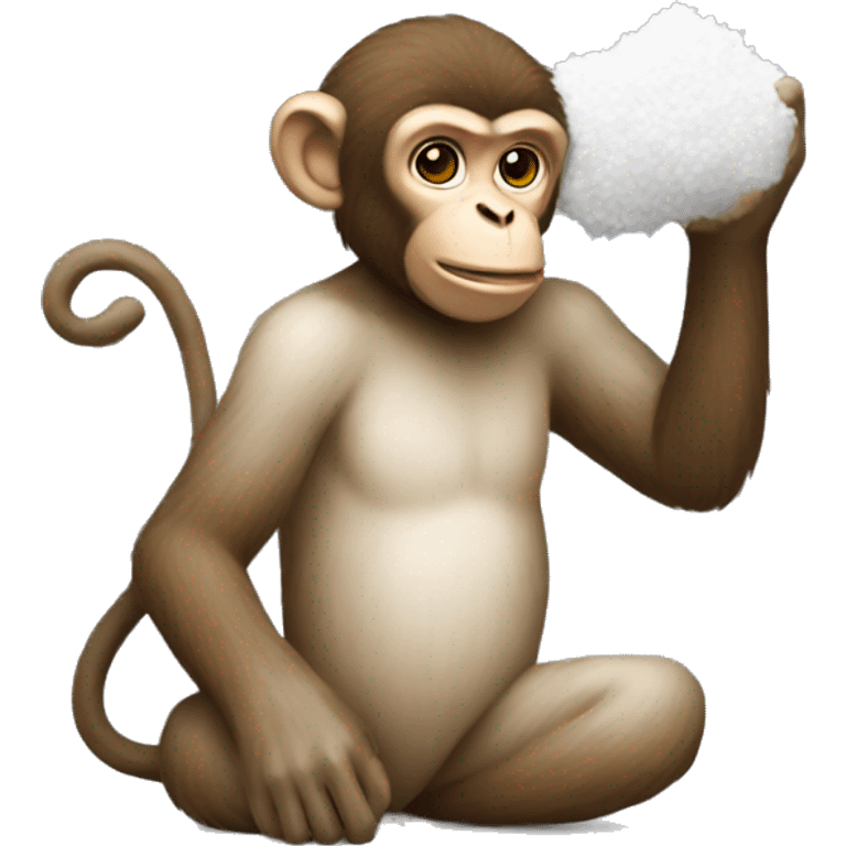 Monkey collecting cotton  emoji