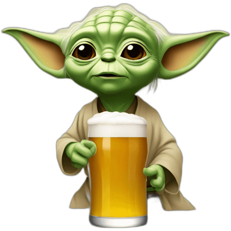 Yoda qui boit une biere emoji