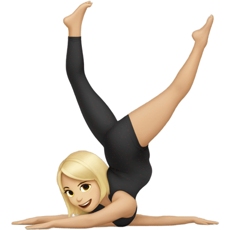 Blonde woman doing splits  emoji