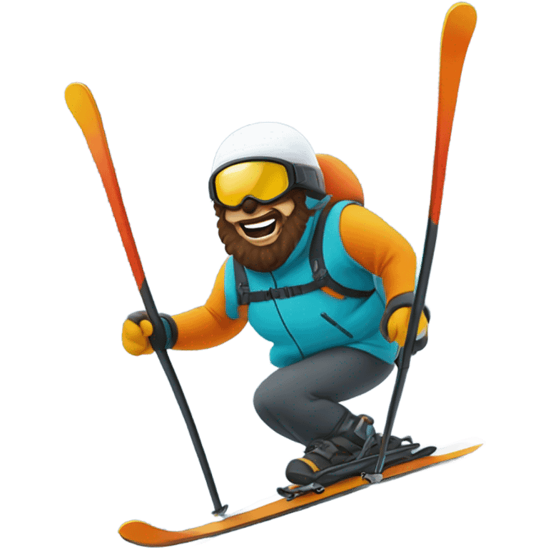 Big Hairy Man Skiing emoji