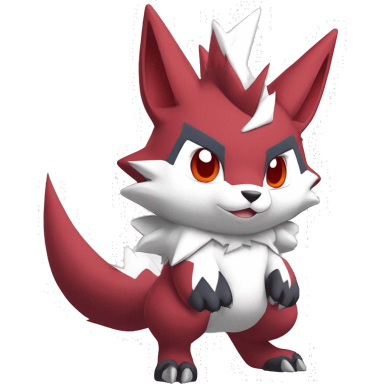 Anthro Cool Edgy Cute Chibi Shiny Zangoose-Zoroark-Fakemon-Pokémon Full Body Detailed High Quality emoji