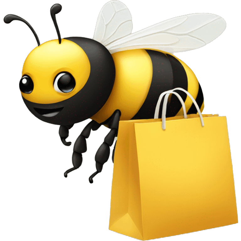 a bee with shopping bag emoji