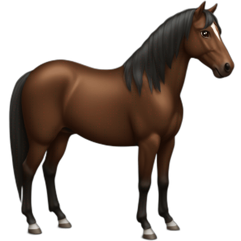 Cheval marron noir emoji