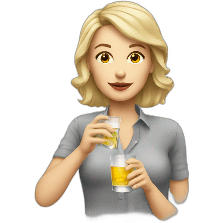 White woman drink vodka emoji