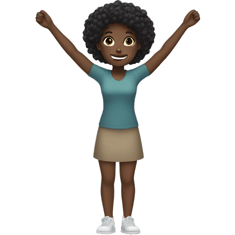 black girl arms up emoji