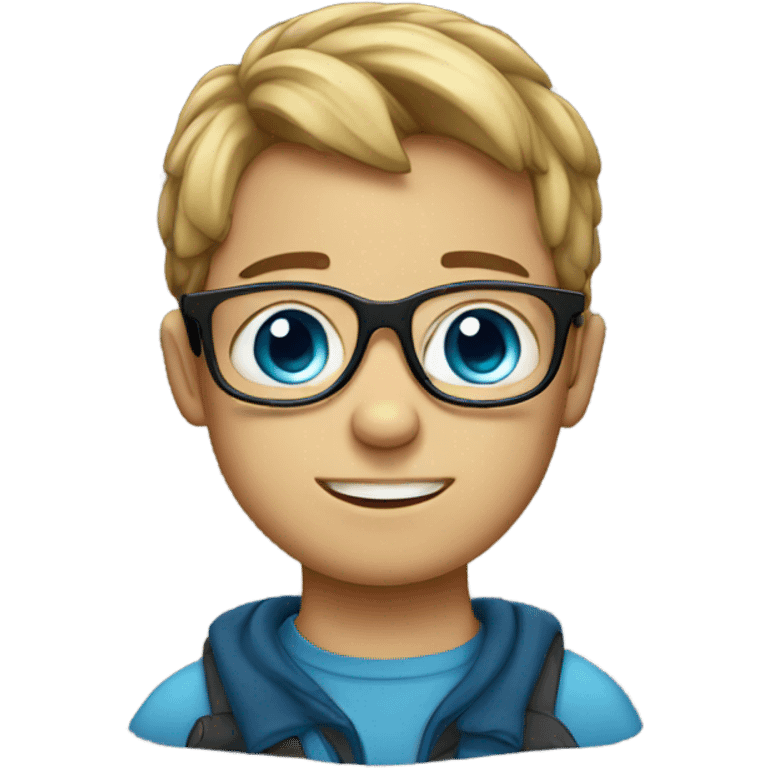 Blue-eyed boy with glasses emoji