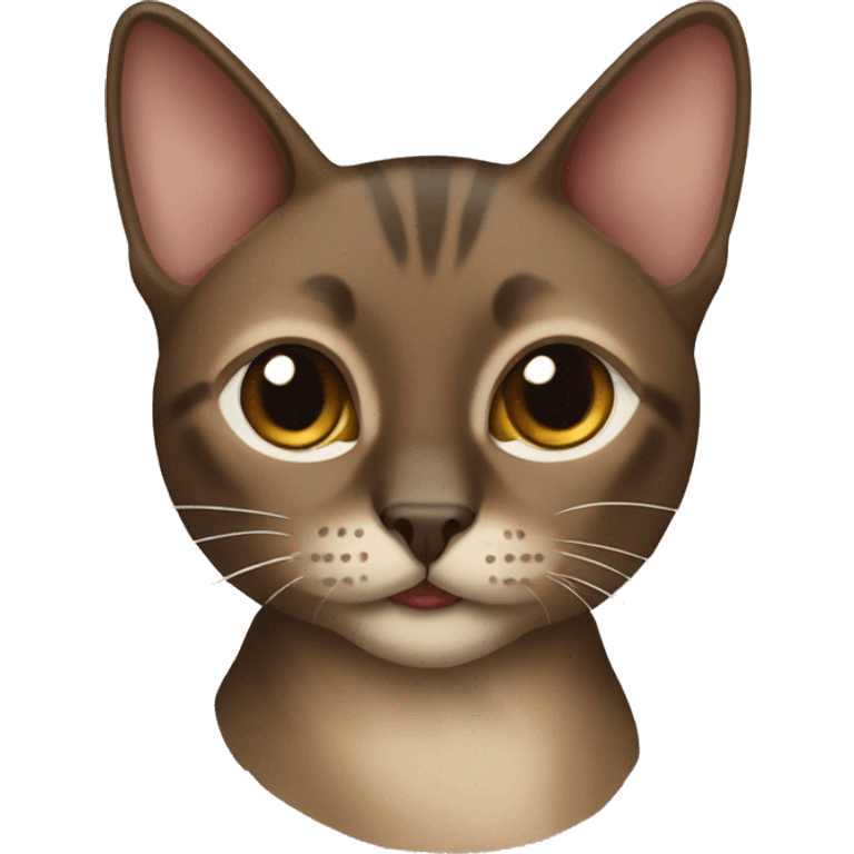 Dark Brown - beige thai cat emoji