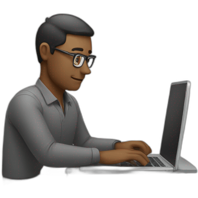  A MAN WORKING ON LAPTOP emoji