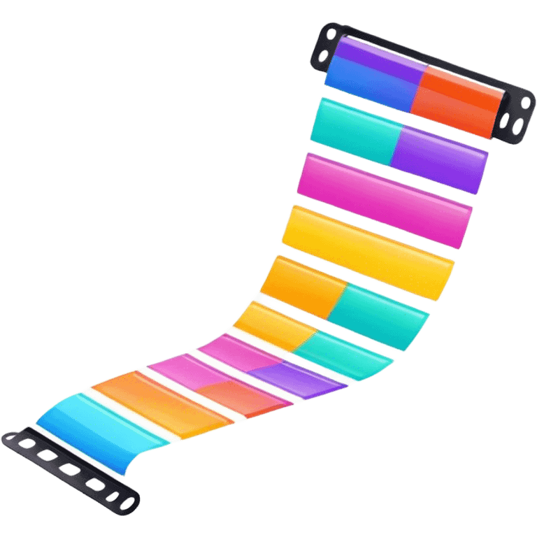 Psychedelic colored film strip emoji