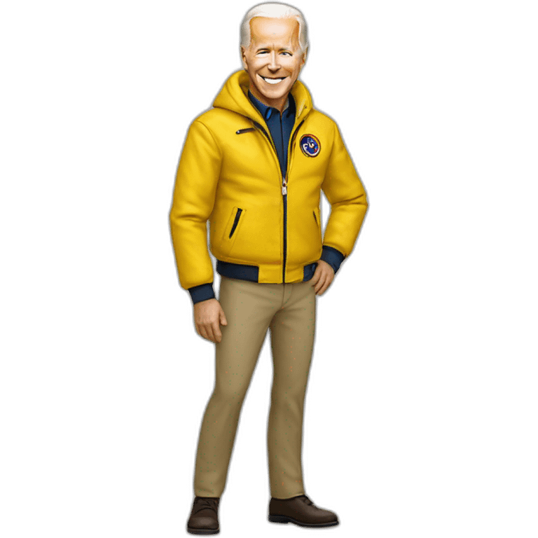 Biden in the yellow jacket emoji