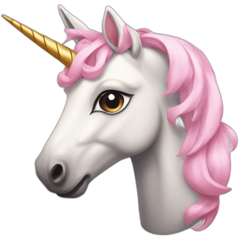 unicorn wearing light pink bow on her head emoji