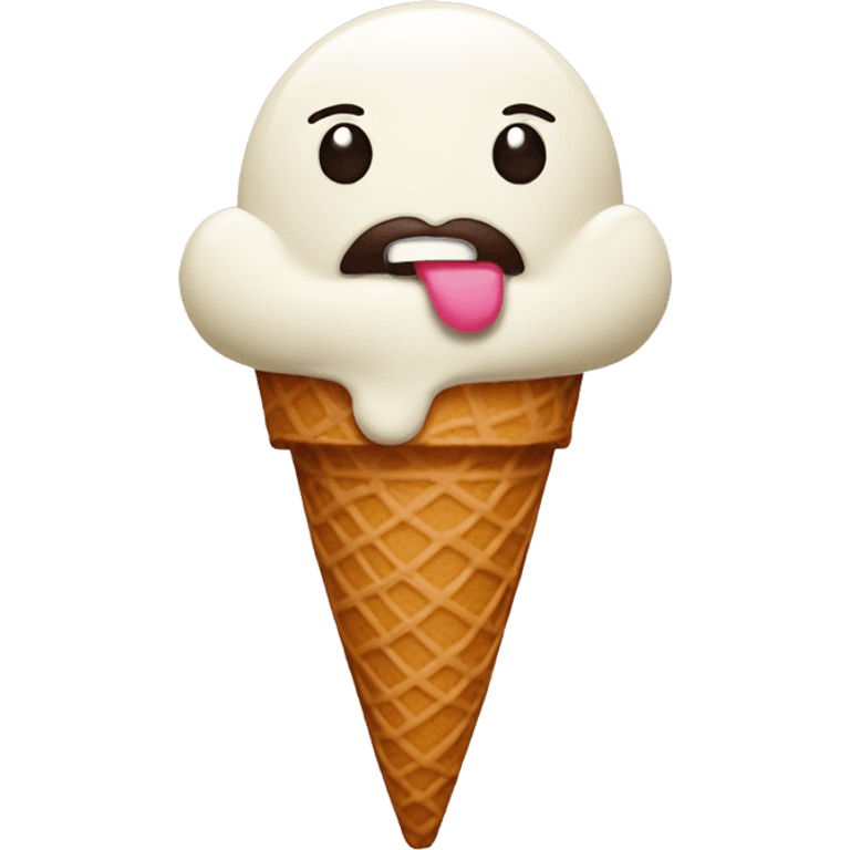 ice cream with big lips emoji