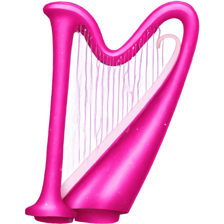 Hot Pink harp with glitter emoji