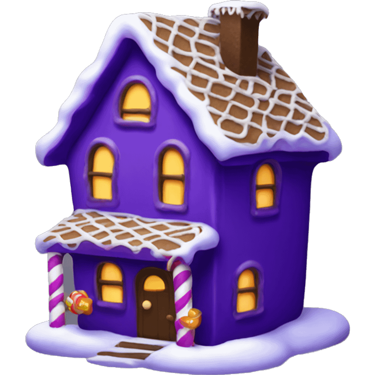 Cosy dark purple gingerbread house  emoji