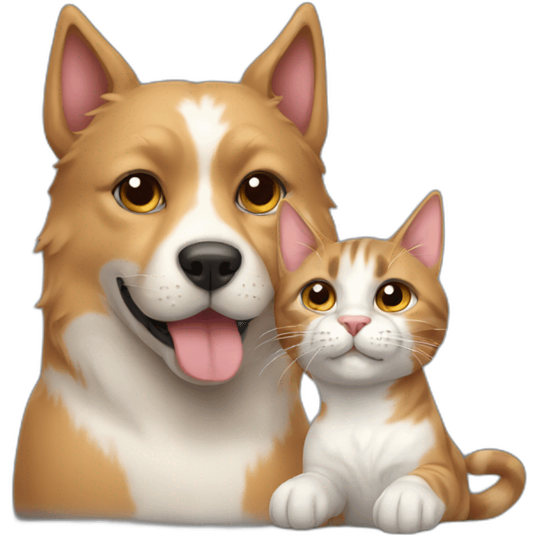 cat loves dog emoji