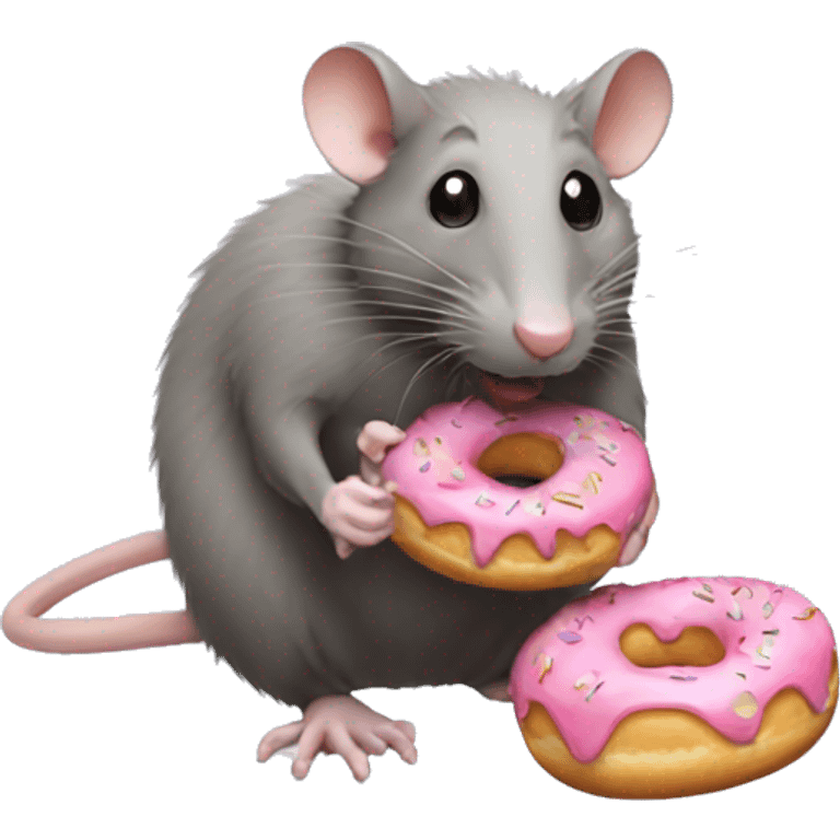  A rat eating a donut  emoji