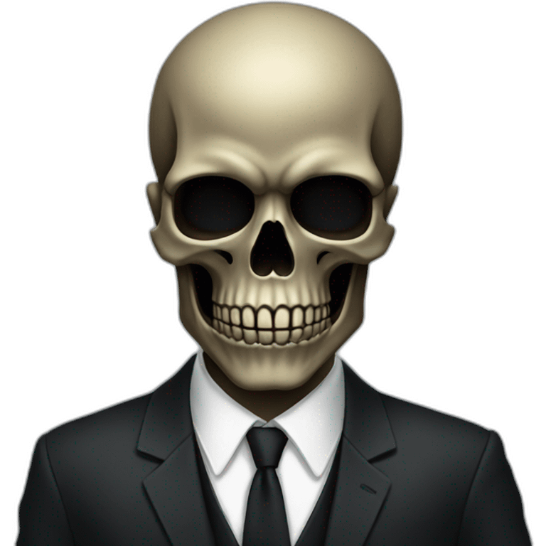 black skull in suit emoji