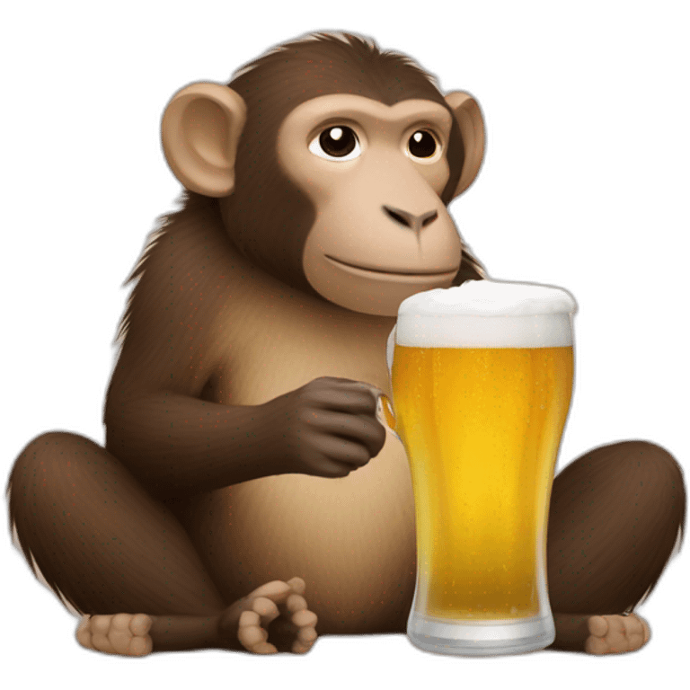 Monkey drinking beer on capybara emoji