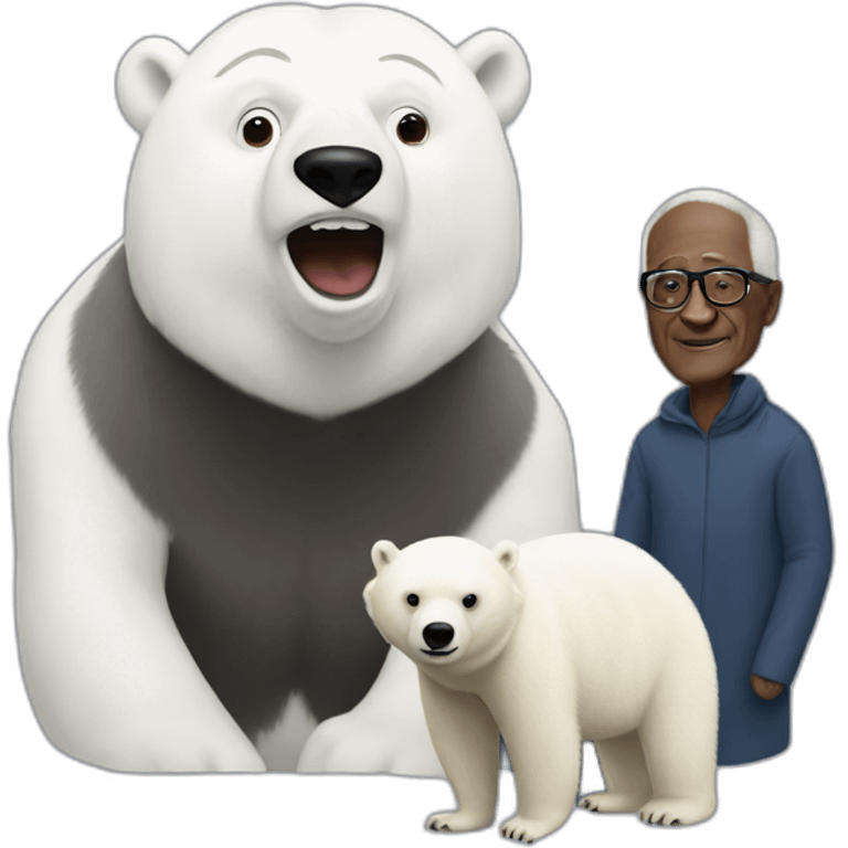 Desmond Tutu being racist to a polar bear emoji