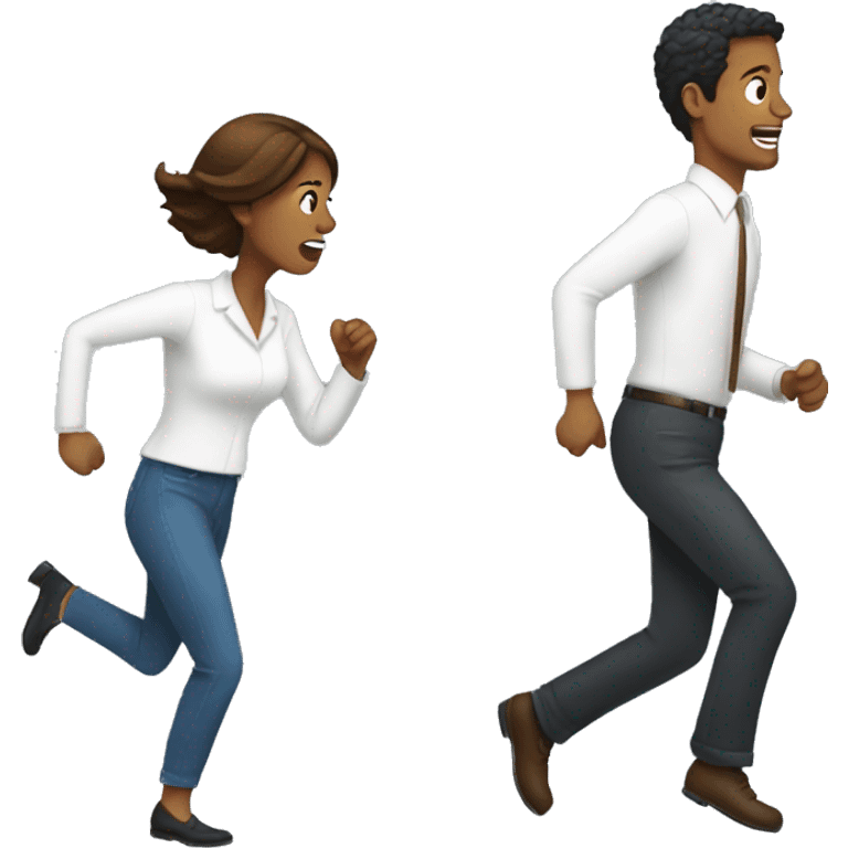 one woman chasing a man emoji