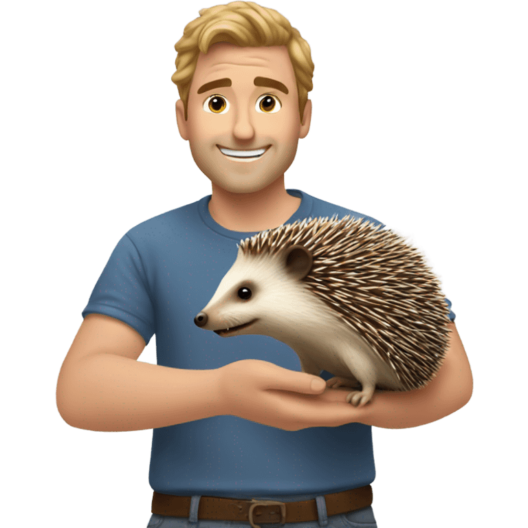 A a guy that’s touching a hedgehog emoji