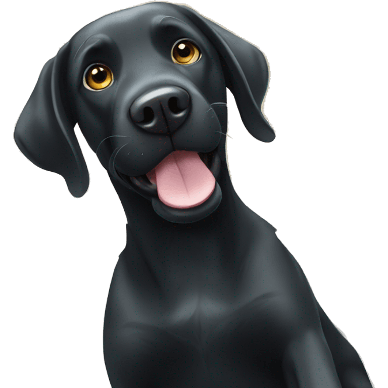 black labrador, high five paw, comicstyle emoji