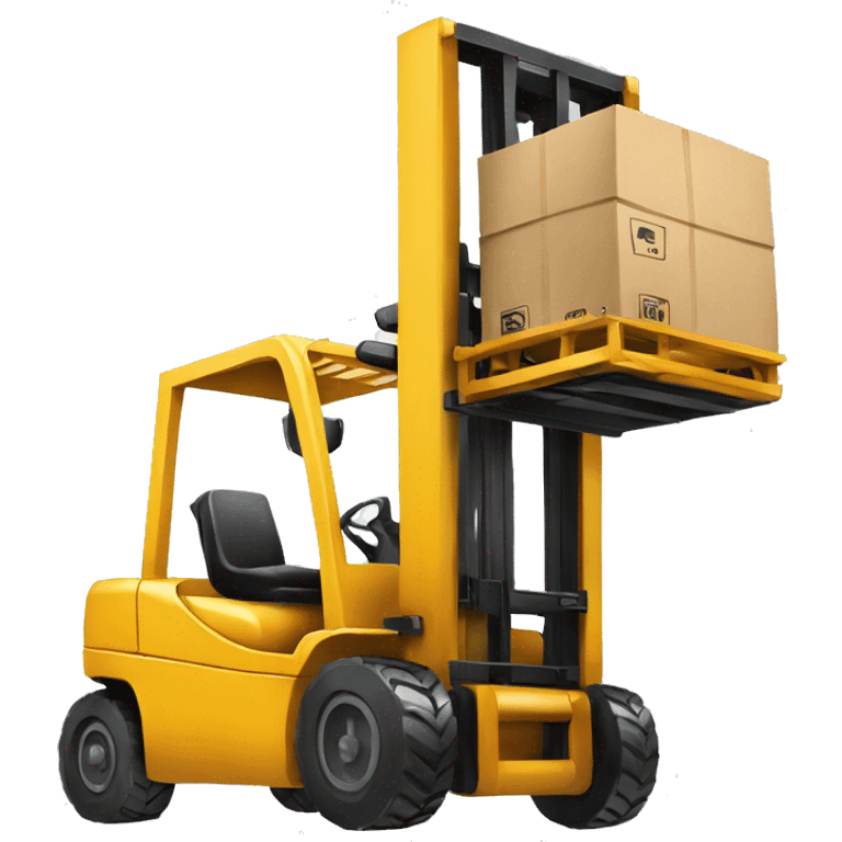 forklift lifiting an statics data emoji