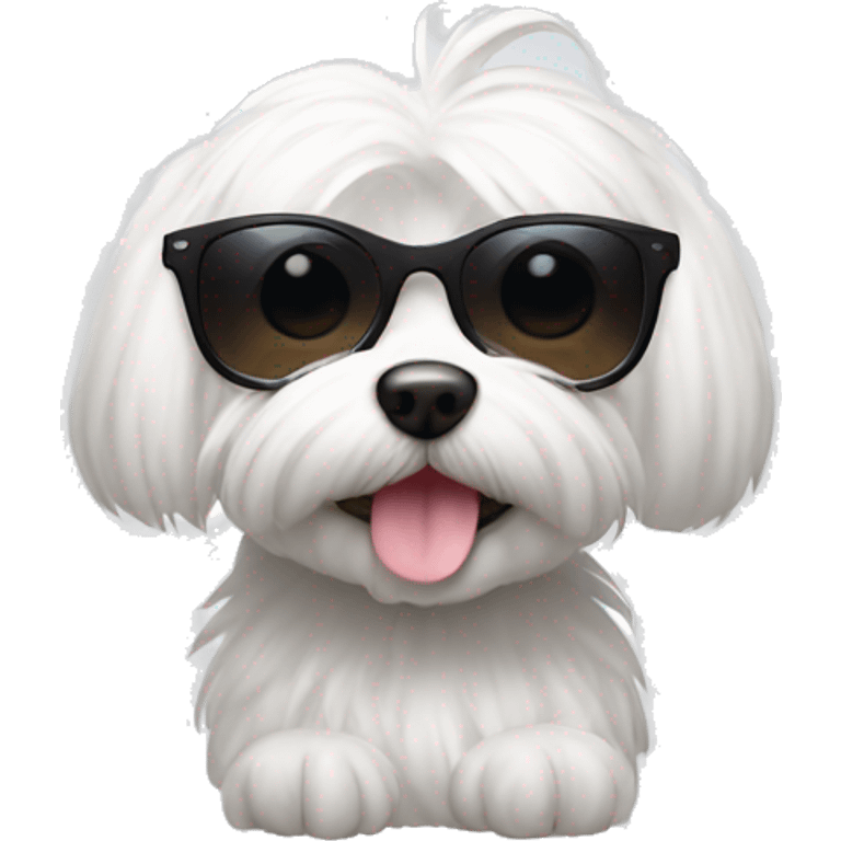 Maltese wearing sunglases emoji